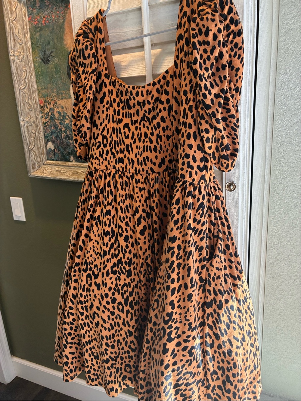 torrid by Betsy Johnson Tan & Black Leopard-Print Square Neck Midi Dress - Picture 16 of 16